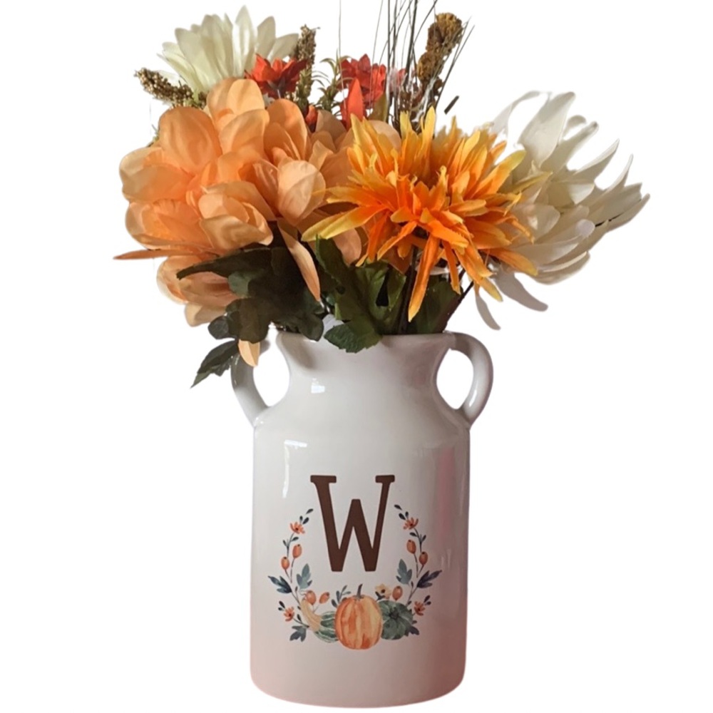 Monogram Vase Letter “W” - Ashland Fall